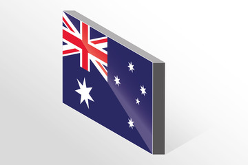 3D Isometric Flag Illustration of the country of  Australia