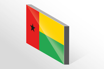 Fototapeta premium 3D Isometric Flag Illustration of the country of Guinea Bissau