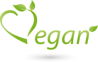 Vegetarisches Symbol, Blättern, Vegan, Herz