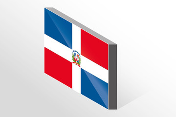 3D Isometric Flag Illustration of the country of  Dominican Repu