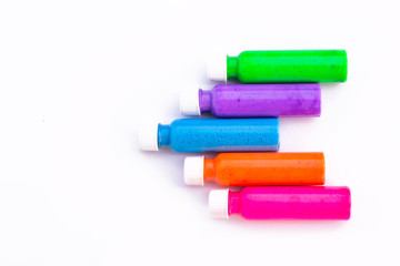Color paint on white background
