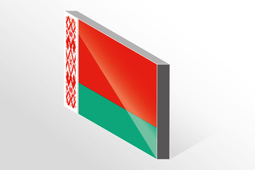 3D Isometric Flag Illustration of the country of  Belarus