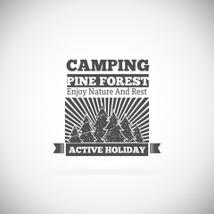 Camping  retro vector logo