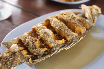 Sea Bass fish deep fried