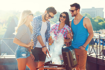 Spending time with friends. 