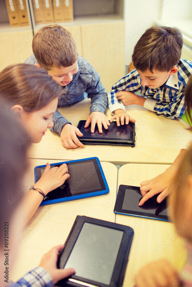 Canvas Prints group of school kids with tablet pc in classroom