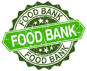 food bank green round retro style grunge seal