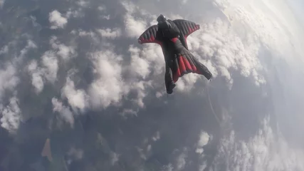 Crédence de cuisine en verre imprimé Sports aériens Wingsuit Skydiving