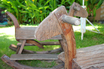 wooden horse chair