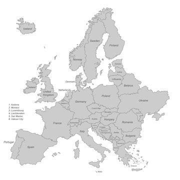 europe grey - vector
