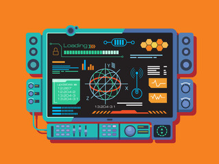 Abstract control panel with a variety of data