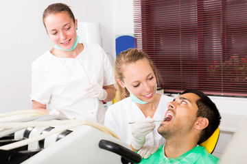 Happy patient and dentist