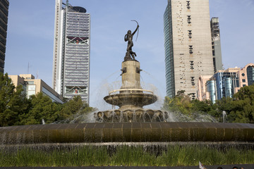 Huntress Diana Fountain (Fuente de la Diana Cazadora) in Mexico DF, Mexico
