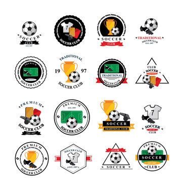Set of vector soccer badge, labels,emblems.