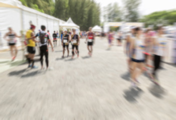 Motion blurred crowd of athlete for marathon