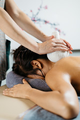 Obraz na płótnie Canvas Thai massage series : Back and neck massage