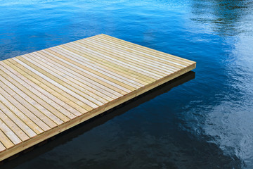 Newly built wooden landing stage