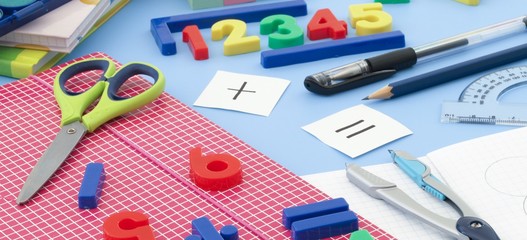 Office with colorful equipment