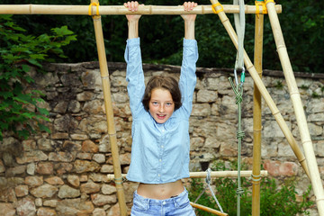 Fototapeta premium Moving into adulthood. Outdoor portrait of teenage girl.