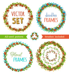 Floral Frame Collection. Vector set.