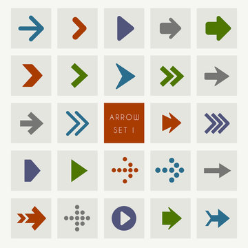 Modern Arrow Icon Set : Vector Illustration