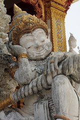 Giant monitoring measure.Giant Wat Asai Thailand Travel