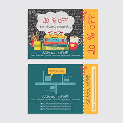 Discount voucher template design for tutoring school and or school stuff store