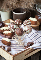 Homemade chocolate cake pops