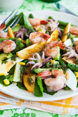 Seafood and vegetables salad