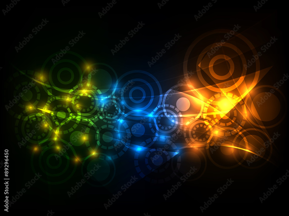 Poster abstract vector background with multi-colored variety circles.