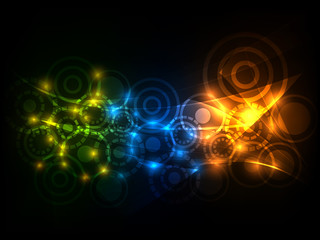Abstract vector background with multi-colored variety circles.