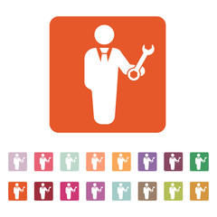 The support icon. Engineer and repair, technician, fixing symbol. Flat