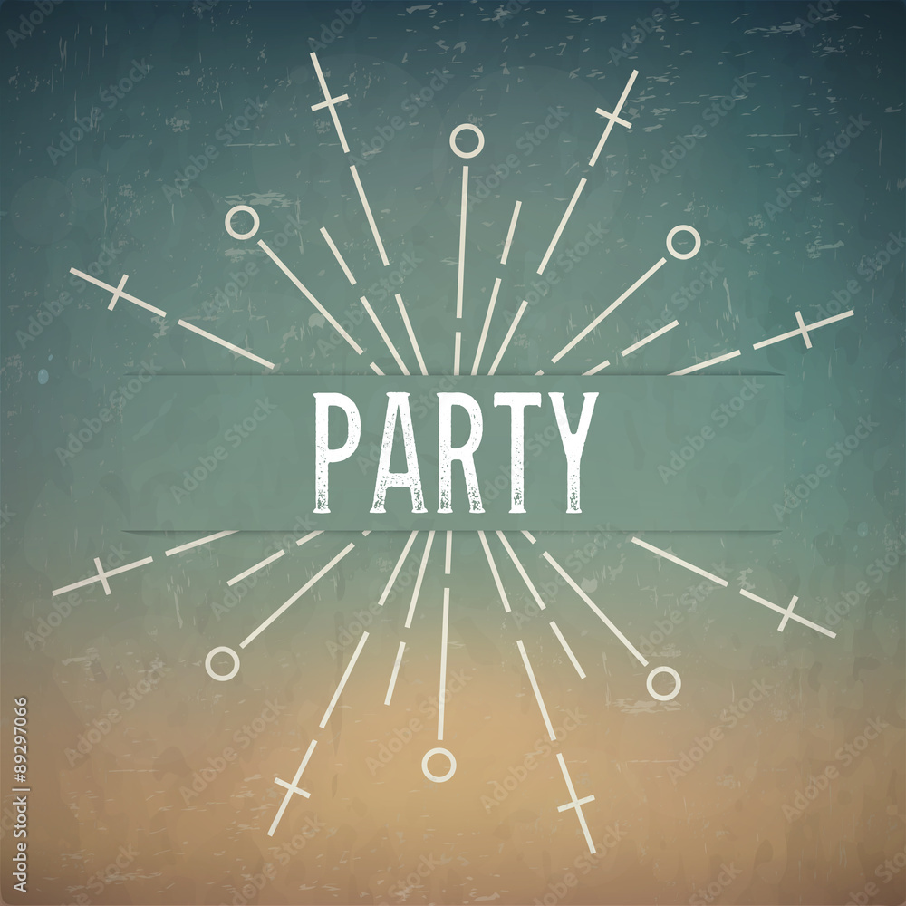 Poster abstract creative concept vector design layout with text - party