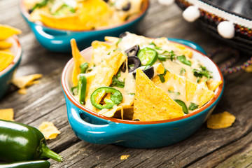 Nachos with melted cheese
