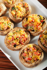 Mushrooms stuffed with couscous
