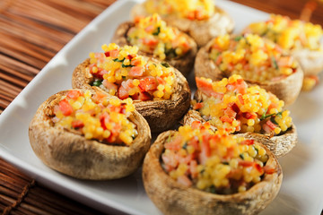 Mushrooms stuffed with couscous