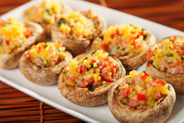 Mushrooms stuffed with couscous