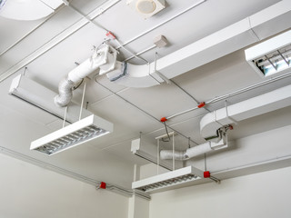 fluorescence lamp installed on ceiling