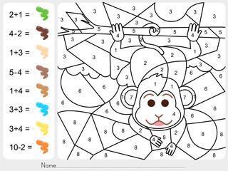  Paint color by numbers - Worksheet for education