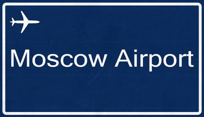 Moscow Russia Airport Highway Sign