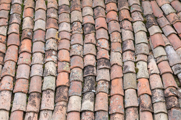 Background of old roof tiles