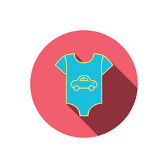 Newborn clothes icon. Baby shirt wear sign.
