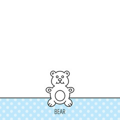 Teddy-bear icon. Baby toy sign.