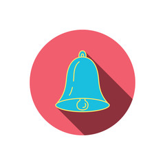 Bell icon. Sound handbell sign.
