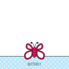 Butterfly icon. Dreaming sign.