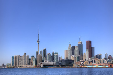 A view of Toronto skyline at dark