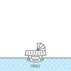 Baby cradle bed icon. Crib or cot sign.