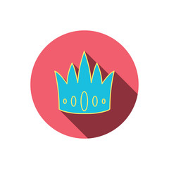 Crown icon. Royal king hat sign.