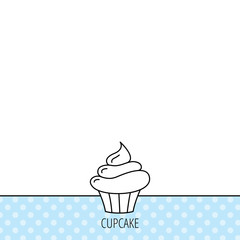 Cupcake icon. Dessert cake sign.