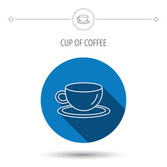 Coffee cup icon. Tea or hot drink sign.